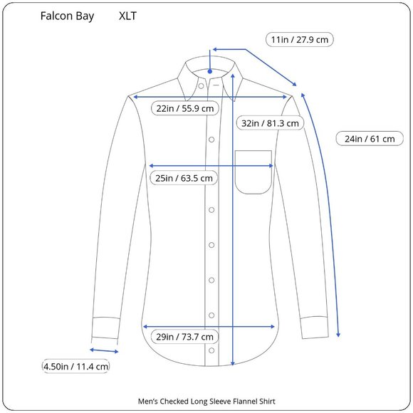 Men’s Falcon Bay Checked Long Sleeve Flannel Shirt SZ XLT - Picture 6 of 6